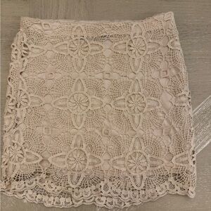 Jack by BB Dakota Crochet Lace Mini Skirt in Cream